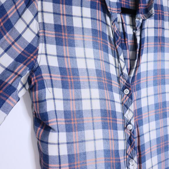 CLOTH & STONE Plaid Button Up Shirt Blue Collared Long Sleeve Women's M - Picture 5 of 11